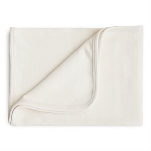 Mushie Ribbed Baby Blanket - Ivory